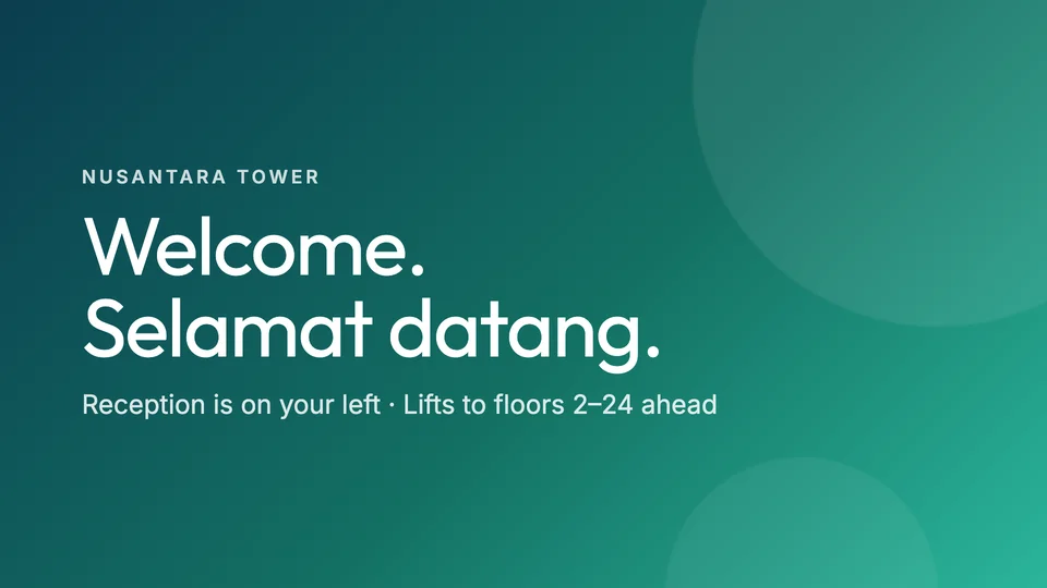 Marien Web Player di browser, menampilkan sambutan lobi